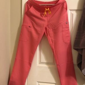 Figs scrubs small neon pink yola